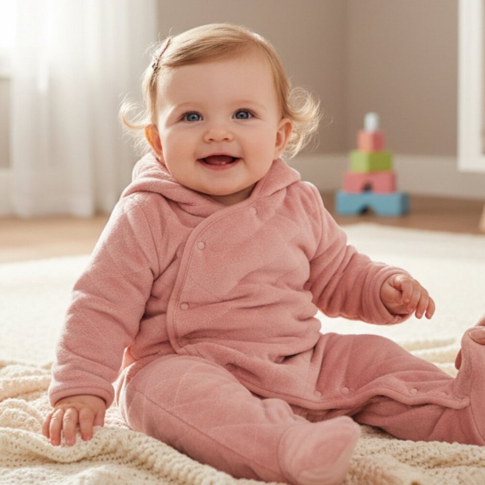 Baby Gap Quilted Hooded Snap-Up Bunting 6-12 Months